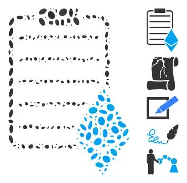 Oval Collage Ethereum Contract Illustrazione stock