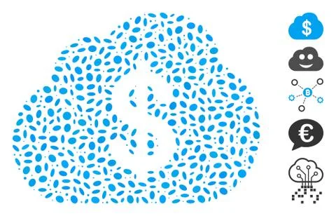 Oval Collage Financial Cloud 库存插图