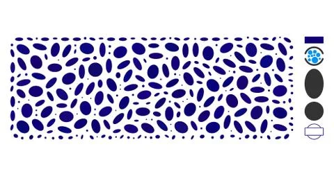 Oval Collage Framed Filled Rounded Rectangle Stock Illustration