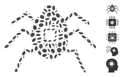 Oval Collage Hardware Bug Stock Illustration