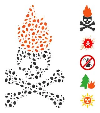 Oval Collage Hell Fire Stock Illustration