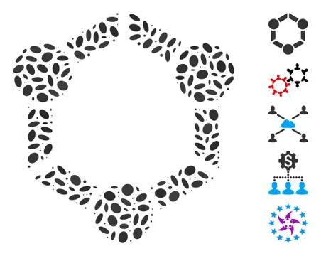 Oval Collage Human Union イラスト素材