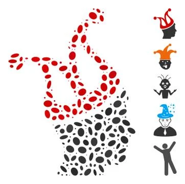 Oval Collage Joker Guy Stock Illustration