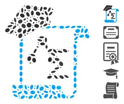 Oval Collage Knowledge Manuscript Stock Illustration