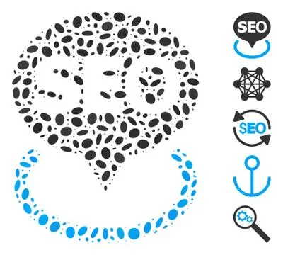 Oval Collage Local Seo Ilustração Stock