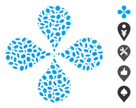 Oval Collage Map Pointers Stock Illustration