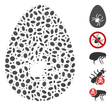 Oval Collage Parasite Egg Illustration
