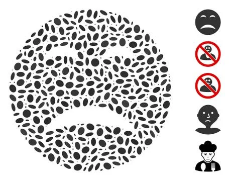 Oval Collage Pity Smiley Stock Illustration