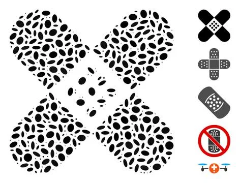 Oval Collage Plaster Illustrazione stock