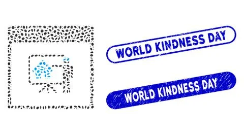 Oval Collage Realty Developer Calendar Page with Distress World Kindness Day Stock Illustration