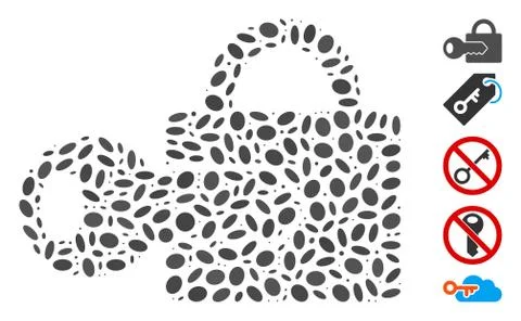 Oval Collage Registration Key Stock Illustration