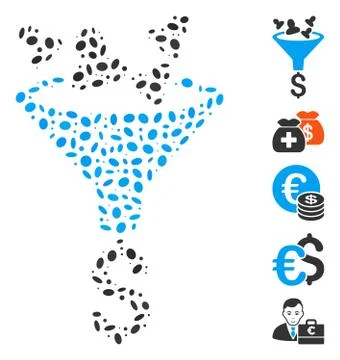 Oval Collage Sales Funnel Illustrazione stock