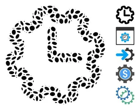 Oval Collage Time Setup Stock-Illustration