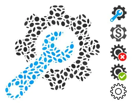 Oval Collage Tools Stock Illustration