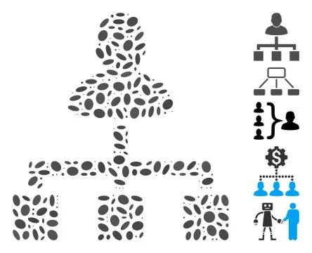 Oval Collage User Hierarchy Ilustração Stock