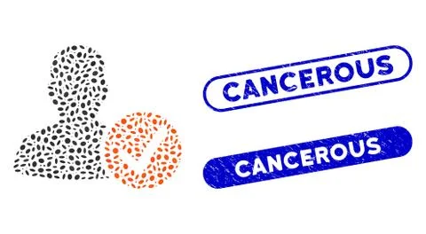 Oval Collage Valid Patient with Textured Cancerous Watermarks Stock Illustration
