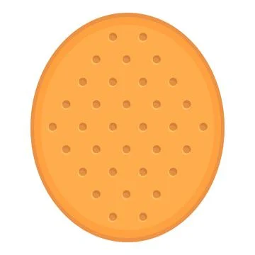 Oval cracker icon cartoon vector. Food cookie Stock Illustration