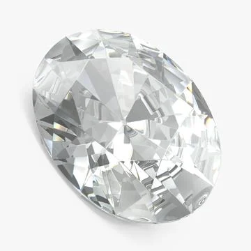 Oval Cut Diamond 3D Model