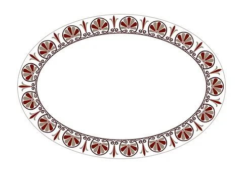 Oval decorative frame. Seamless classic Greek oval ornament. Oval  Stock Illustration