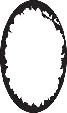 Oval Decorative Frame Torn Paper Vertical Border Stock Illustration