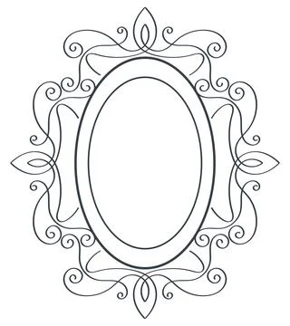 Oval elegant monogram icon Stock Illustration