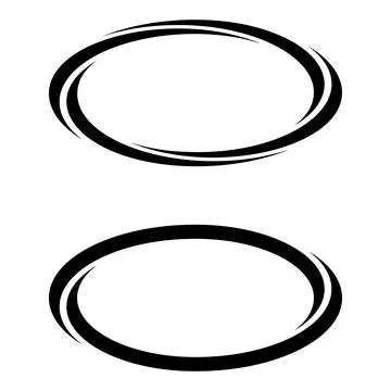 Oval ellipse banner frames, borders, vector hand-drawn graphics, oval markers Stock-Illustration