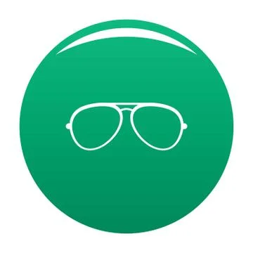 Oval eyeglasses icon vector green 스톡 일러스트