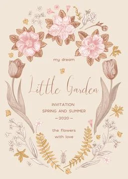 Oval floral frame. Illustrazione stock