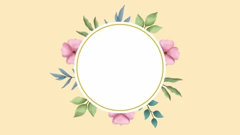 Oval floral frame motion Stock Footage 280777930