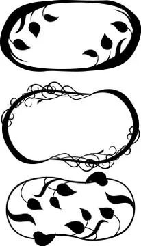 Oval floral frames Stock Illustration