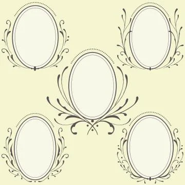 Oval Floral frames ornament Stock-Illustration