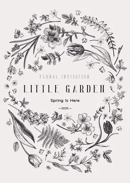 Oval flower arrangement. Stock Illustration