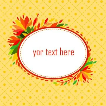Oval frame with autumn leaves - vector. Illustrazione stock