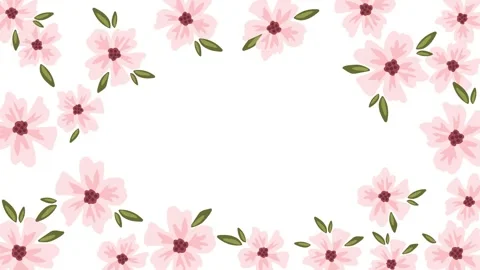 Oval frame, delicate sakura flowers. Stock Footage 246905550