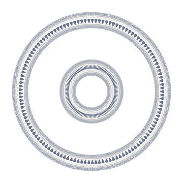Oval frame with greek pattern. Greek key meanders. Ornate greek seamless pattern Stock Illustration