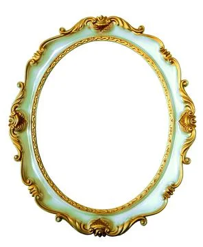 Oval frame isolated on white background Stock Photos