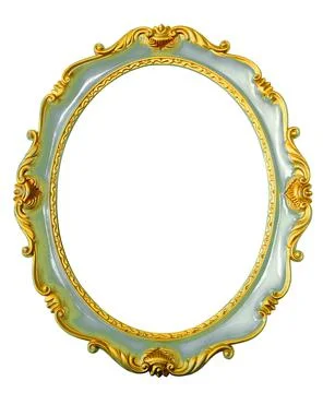 Oval frame isolated on white background Stock Photos