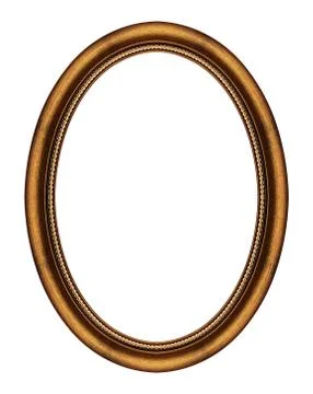 Oval frame isolated on white Stock Photos