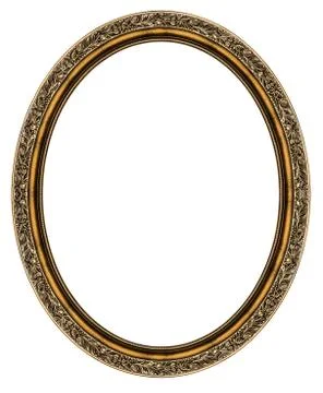 Oval frame isolated on white Stock Photos
