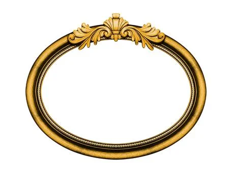 Oval frame isolated on white Stock Photos