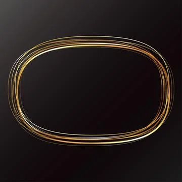 Oval frame made of gold stripes original design Иллюстрация