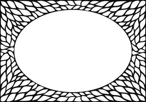 Oval frame with natural texture Stock Illustration