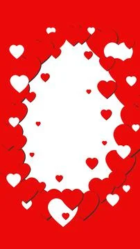 Oval frame of red and white hearts with blank space for text. Stock vector il Stock Illustration