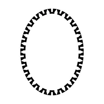 Oval frame round border design shape icon for decorative vintage doodle element Illustrazione stock