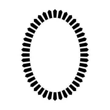 Oval frame round border design shape icon for decorative vintage doodle element Stock Illustration