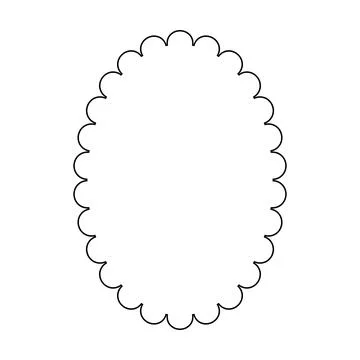 Oval frame round border design shape icon for decorative vintage doodle element Stock Illustration