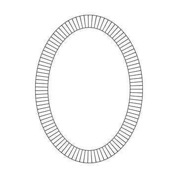 Oval frame round border design shape icon for decorative vintage doodle element Illustrazione stock