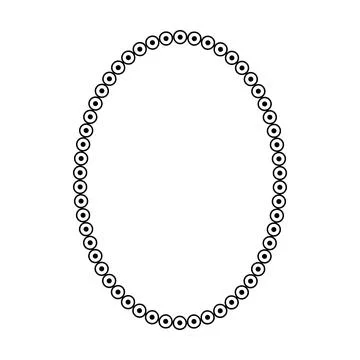 Oval frame round border design shape icon for decorative vintage doodle element Illustrazione stock