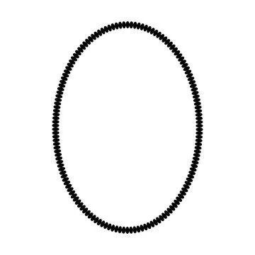 Oval frame round border design shape icon for decorative vintage doodle element Stock Illustration