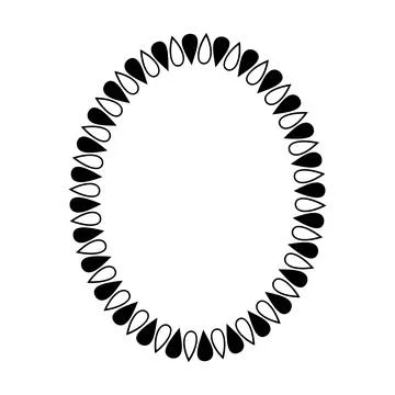 Oval frame round border design shape icon for decorative vintage doodle element Stock Illustration